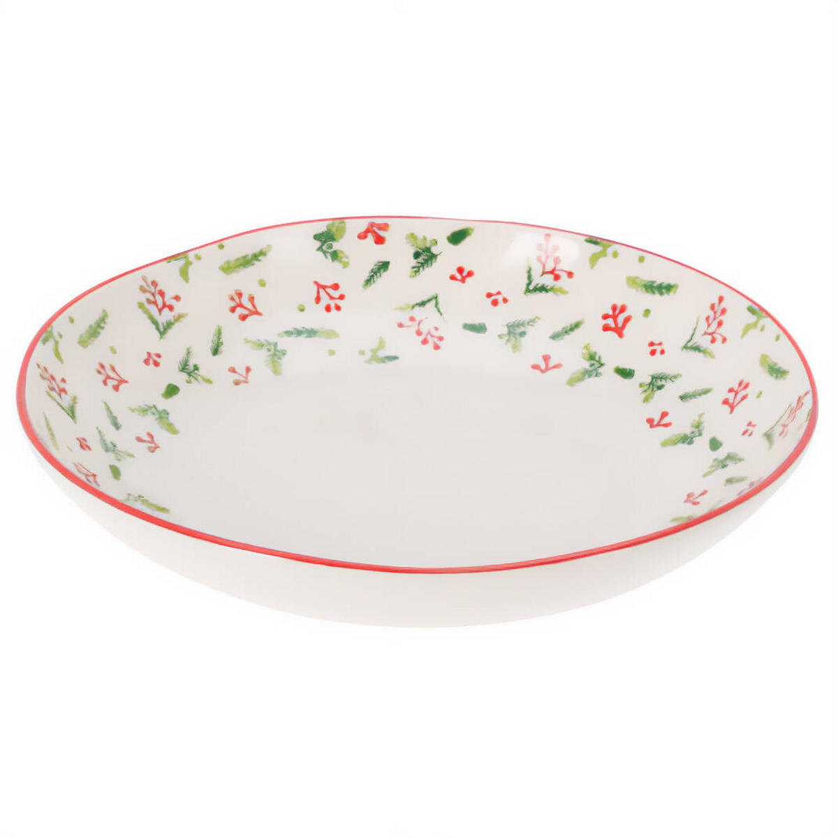 WEIHNACHTSSCHALE Steingut Ø 30 cm - Weiß, Keramik (30/6/30cm) - Home Styling Collection