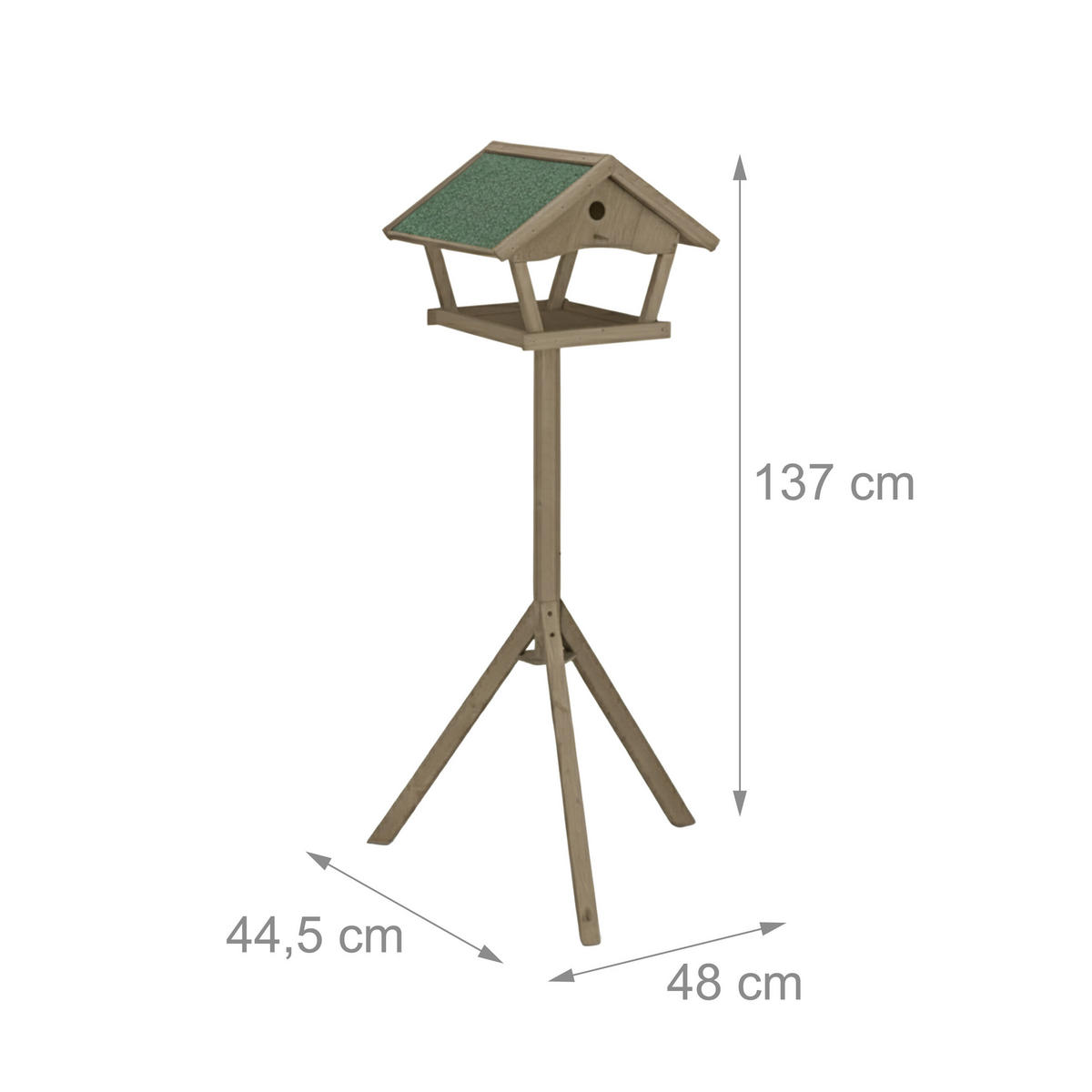 VOGELFUTTERHAUS - Braun, Holz (66/137/59cm) - Relaxdays