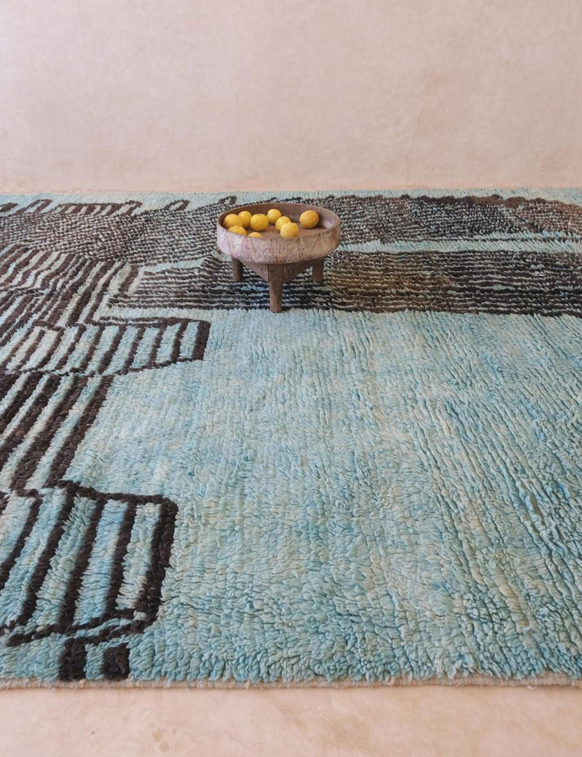 BERBERTEPPICH originell und modern aus Wolle 80x 240 cm - Blau, Naturmaterialien (80/240cm) - AFK Living