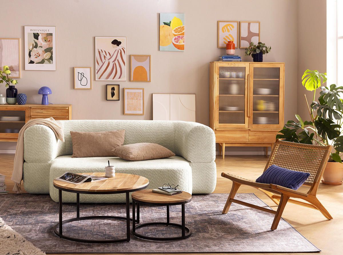 LOUNGESESSEL - Papiergeflecht / Teakholz massiv - Natur / Teak - Teakfarben, Naturmaterialen/Holz (65/68/80cm) - home24