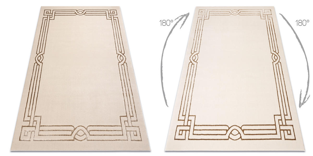 MATTA ALLURE 1907 grekisk Ram - Strukturell, snygg, glamour beige 200/290 cm - Beige, Textil (200/290cm) - rugsX