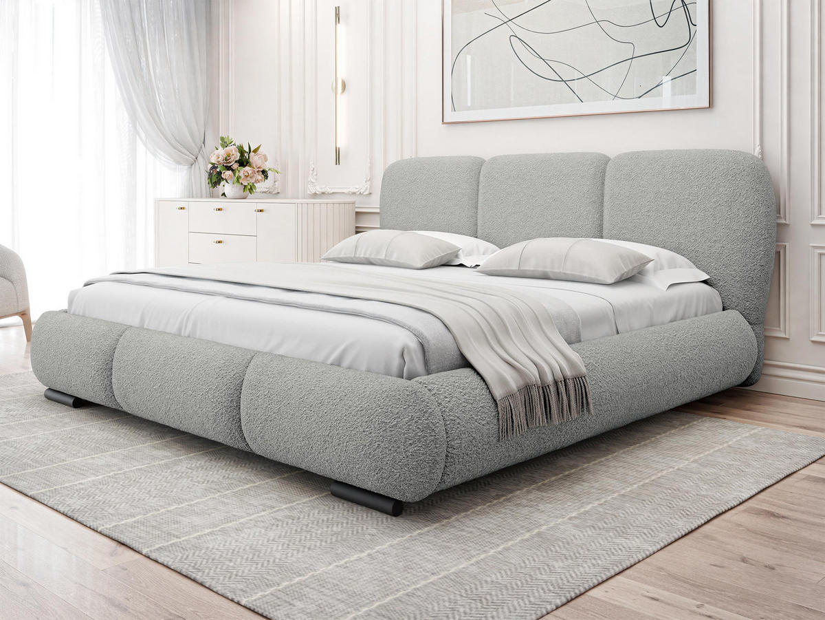 POLSTERBETT Rosa - Eichefarben/Hellgrau, Holz/Textil (200/200cm) - MIRJAN24
