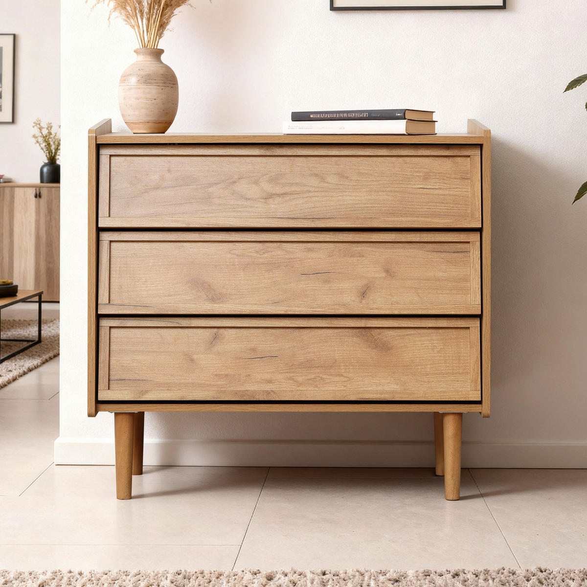 SIDEBOARD Holz mit 3 Schubladen - Braun, Holz/Holzwerkstoff (80/74/39cm) - Hometopia