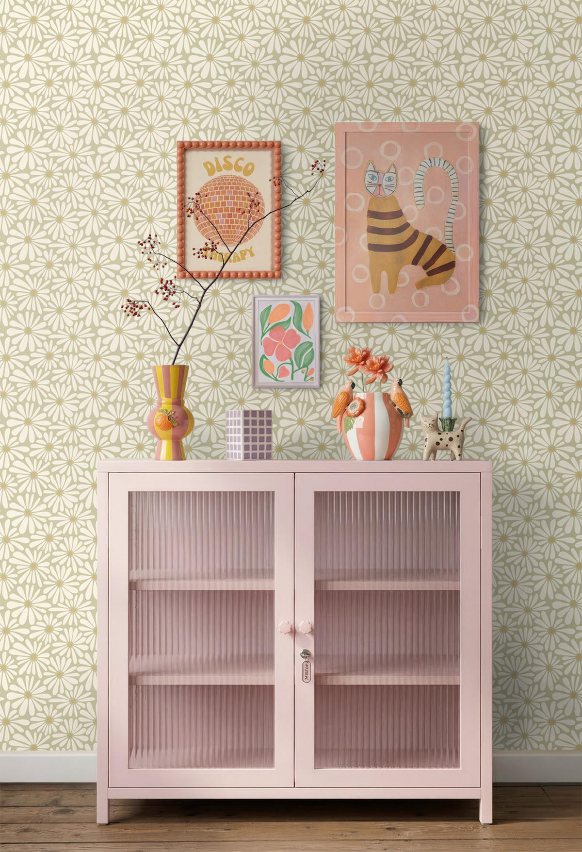 TAPETE Gänseblümchen 50 x 900 cm - Grün, Papier (50/900cm) - ESTAhome