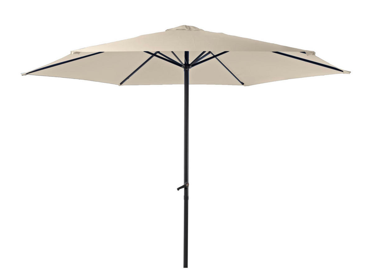 SONNENSCHIRM Thomas Ø 300cm 6 Streben Creme Gartenschirm - Creme, Kunststoff (300/300cm) - DELUKE
