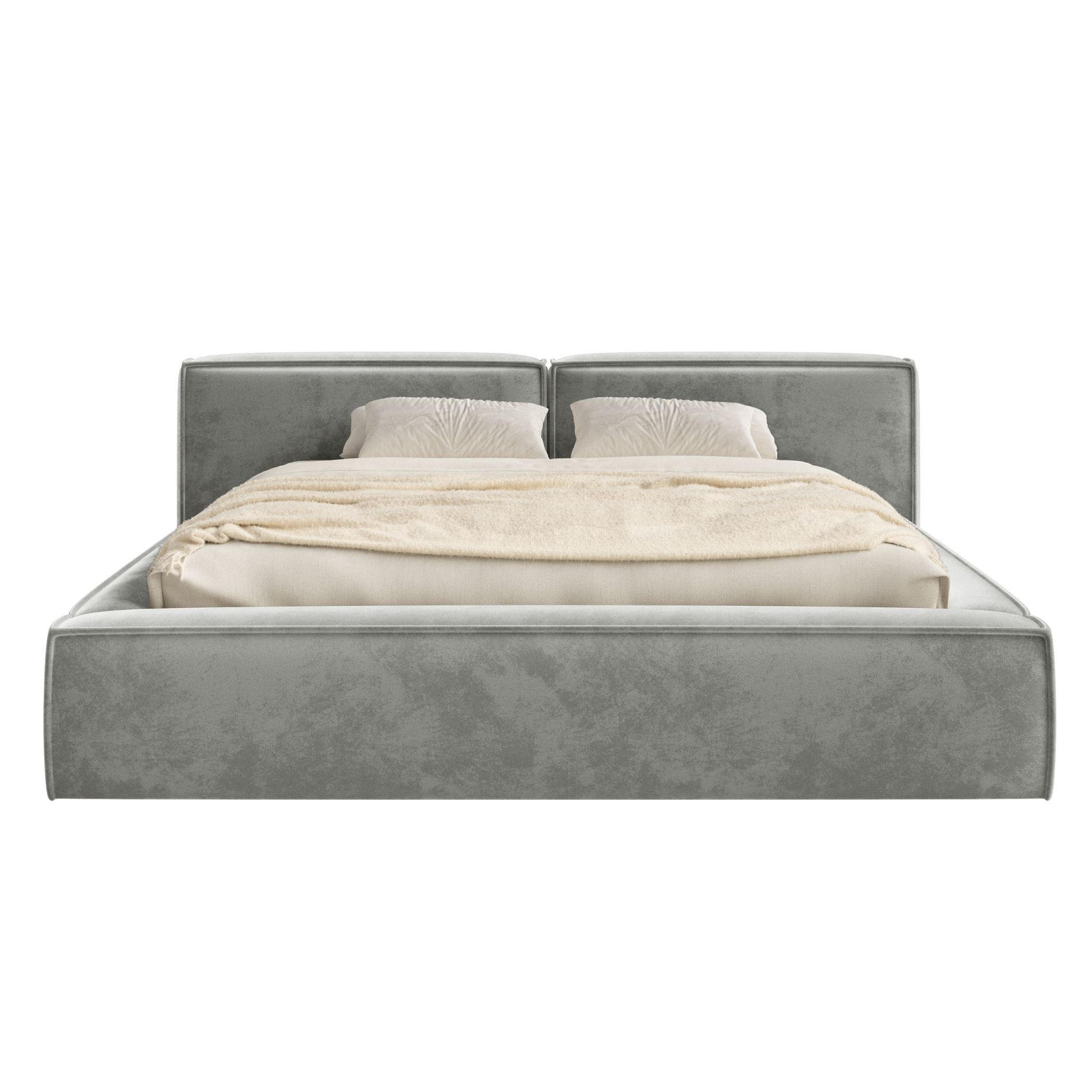 POLSTERBETT Tilves Low Grau 140x200 cm - Schwarz/Grau, Kunststoff/Textil (140/200cm) - Selsey