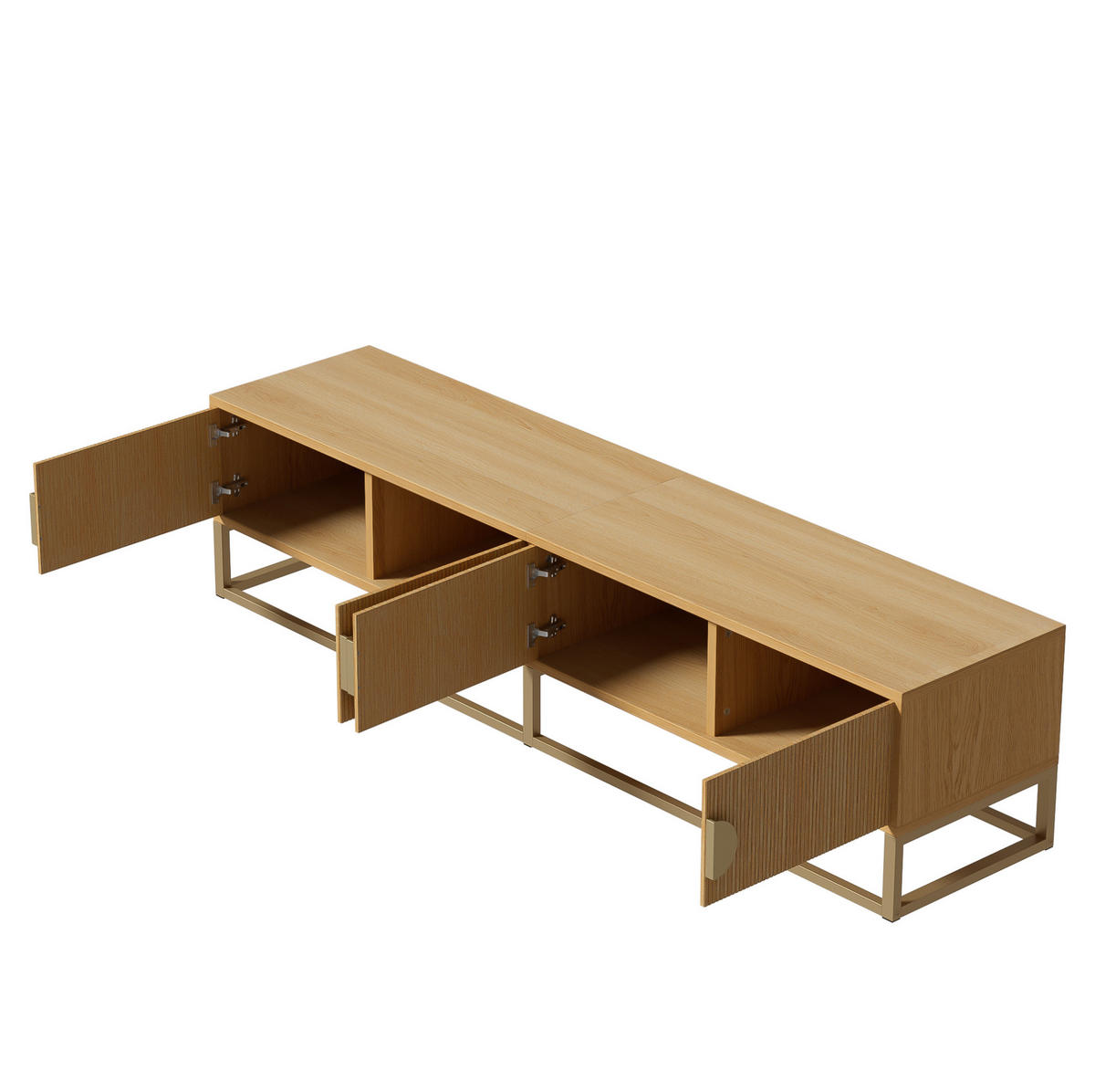 TV-BOARD mit 4 Türen 180 cm Holzoptik - Braun, Holzwerkstoff (40/40/180cm) - Beauniv