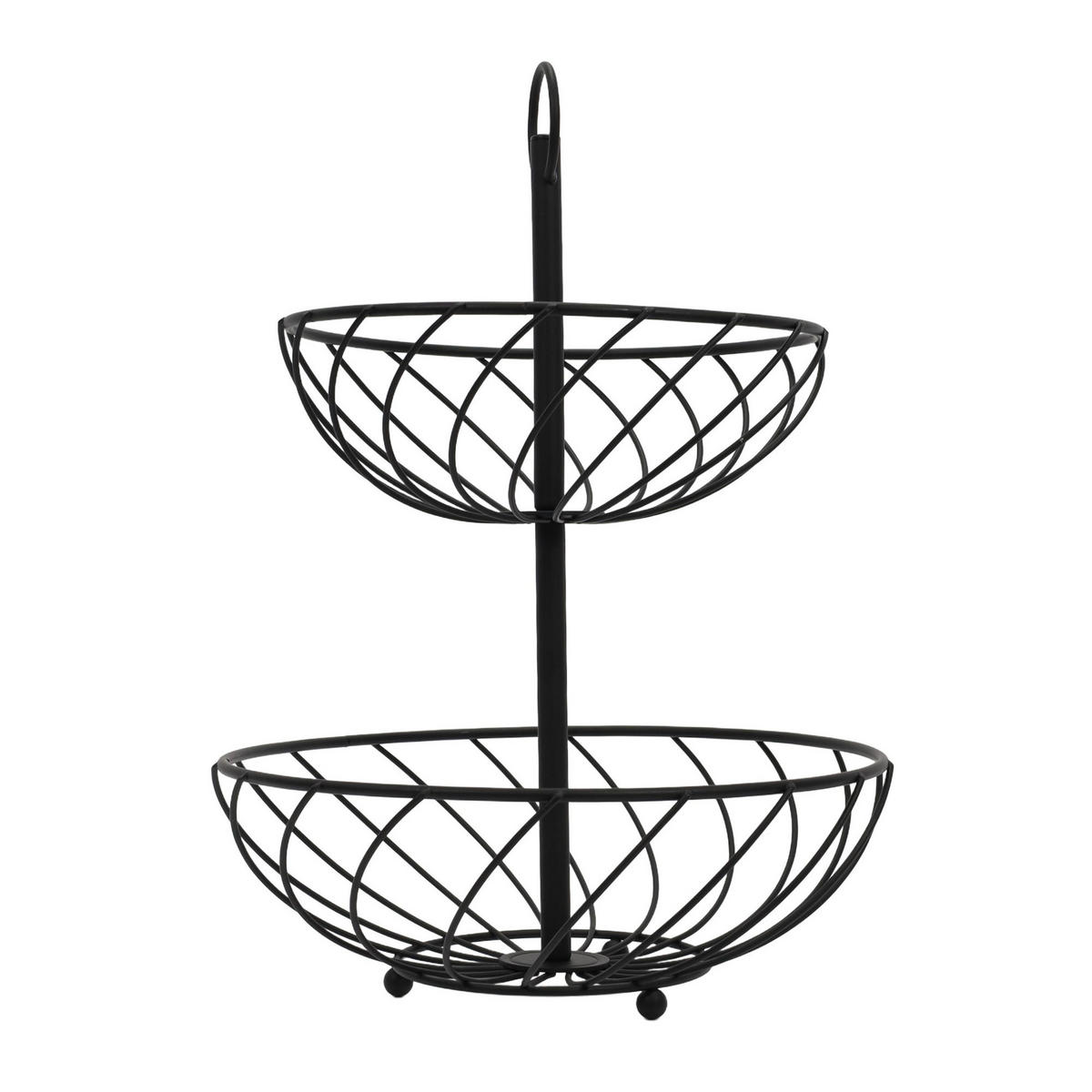ETAGERE 2 Ebenen Schwarz 27/27/38 cm - Schwarz, Metall (38cm) - 5five Simply Smart
