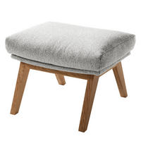 POLSTERHOCKER - Eichefarben/Hellgrau, Eichenholz/Textil (54/41/41cm) - home24