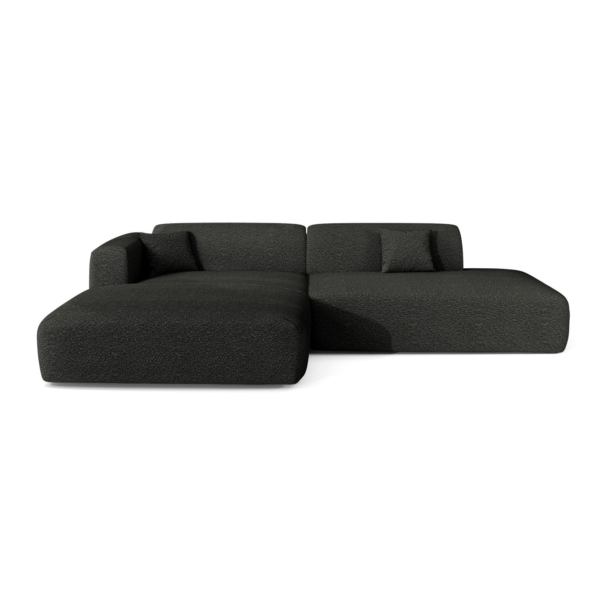 ECKSOFA LINKS Bouclé-Stoff Dunkles Anthrazit 310cm - Anthrazit, Textil (310/96cm) - Sia Home