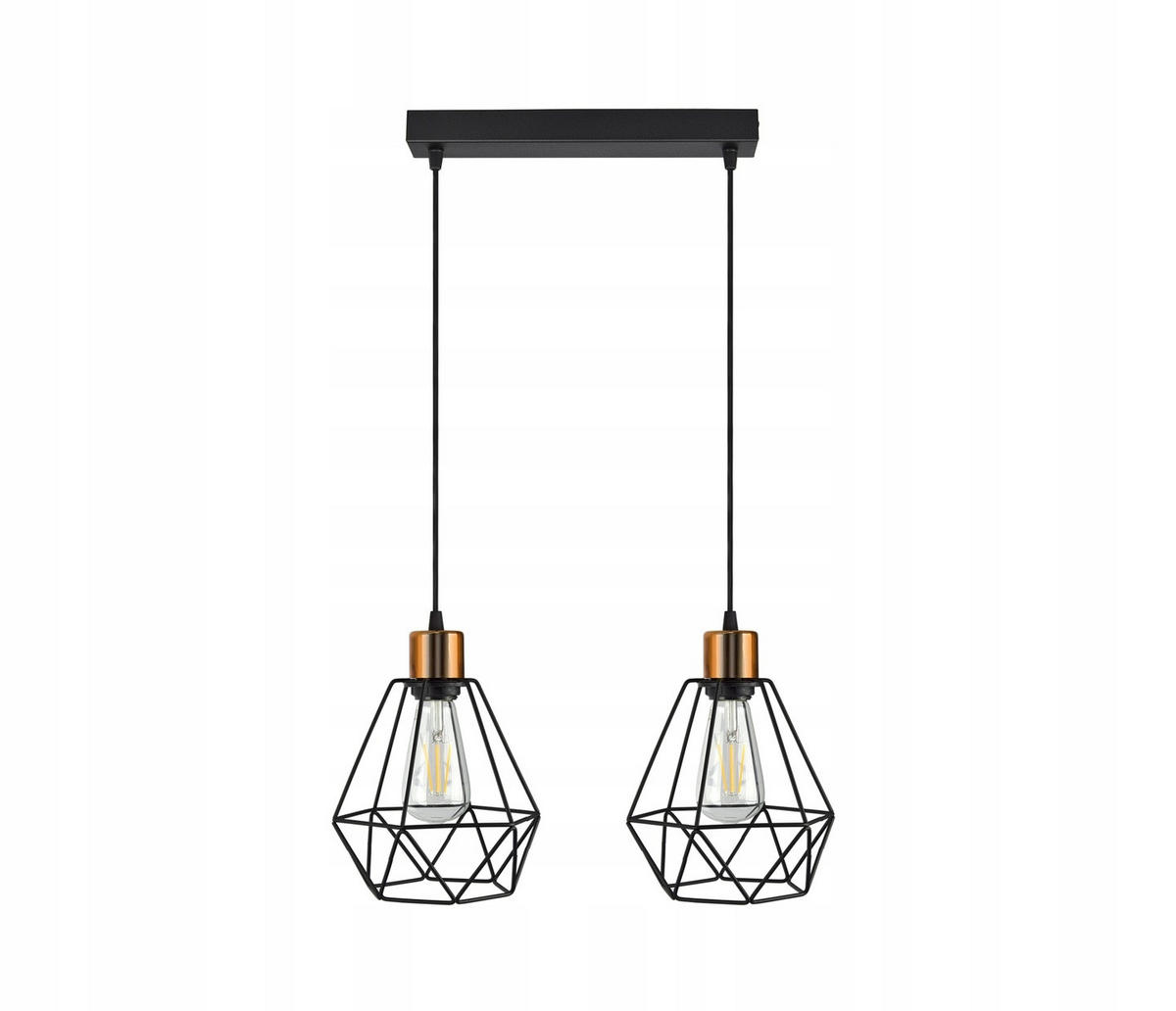 PENDELLEUCHTE EDISON II - Goldfarben/Schwarz, Metall (20/50/100cm) - kiki design