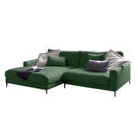 ECKSOFA CARA Smaragdgrün Cord - Smaragdgrün/Dunkelgrün, Textil/Metall (272/190cm) - KAWOLA