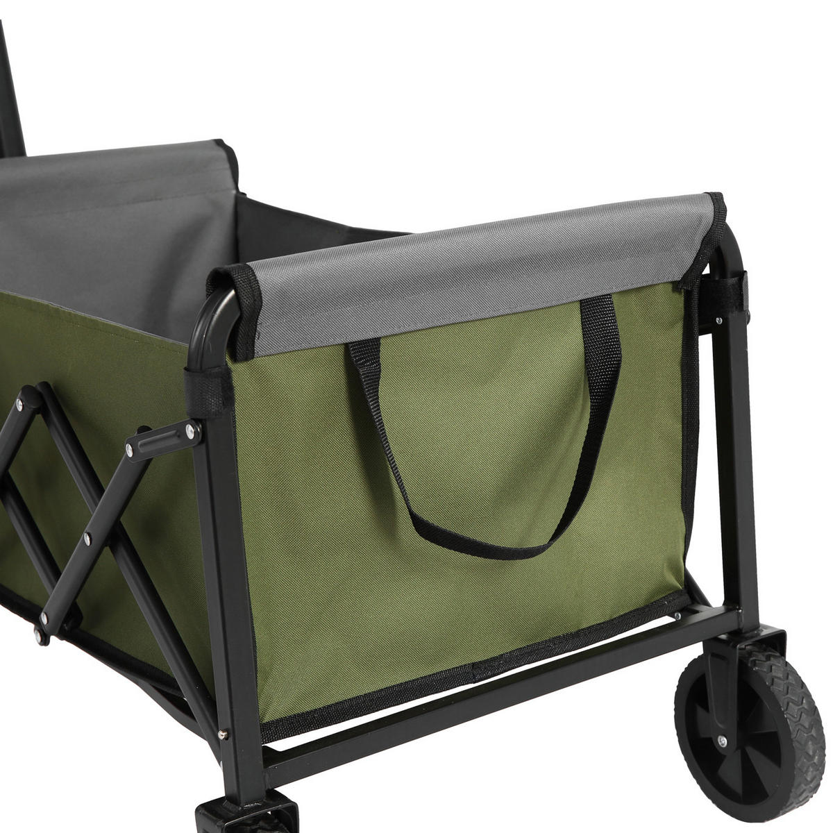 GARTENWAGEN Leichter 66 cm Army Grün – Klappbarer Outdoor Transportwagen mit All-Terrain Rädern - Grün, Metall (66/45/41cm) - Urban Meuble
