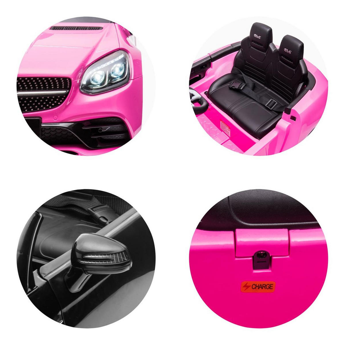 ELEKTROAUTO Mercedes SLC300 pink Fernbedienung MP3 Bluetooth - Rosa, Kunststoff (107/63/44cm) - Chipolino