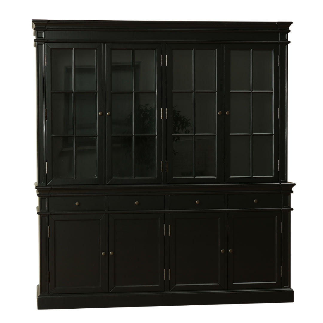 BUFFET schwarz - Schwarz, Holzwerkstoff (186/200/45cm) - ebuy24