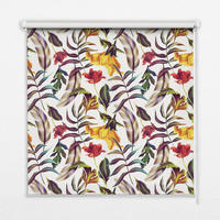 VNÚTORNÁ roleta - okenná roleta - roleta - 130x140 cm - Farebné kvety - zelená, plast (130/140/0.5cm) - TULUP