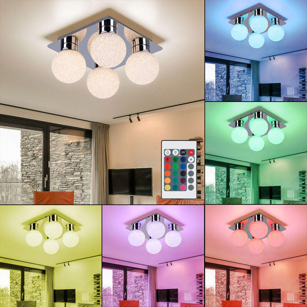 LED DECKENLEUCHTE Kugeln Silber Chrom - Silberfarben, Metall (25/25/15cm)