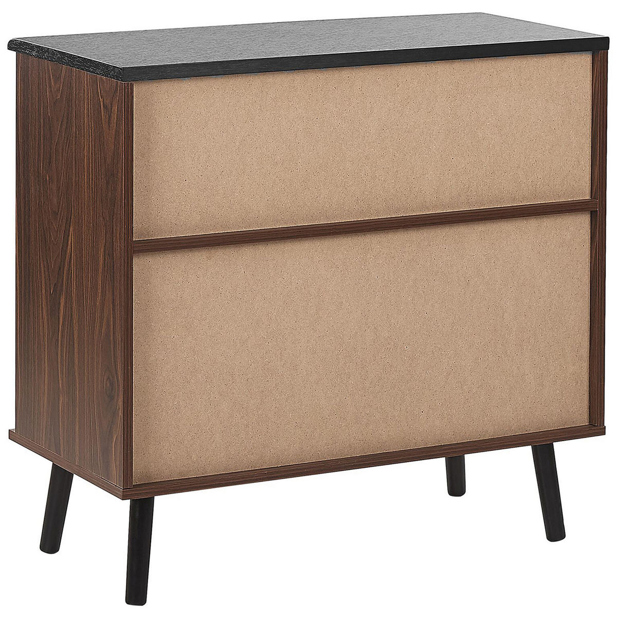 SIDEBOARD Dunkler Holzfarbton Perth - Dunkelbraun/Schwarz, Holzwerkstoff (80/80/40cm) - Beliani