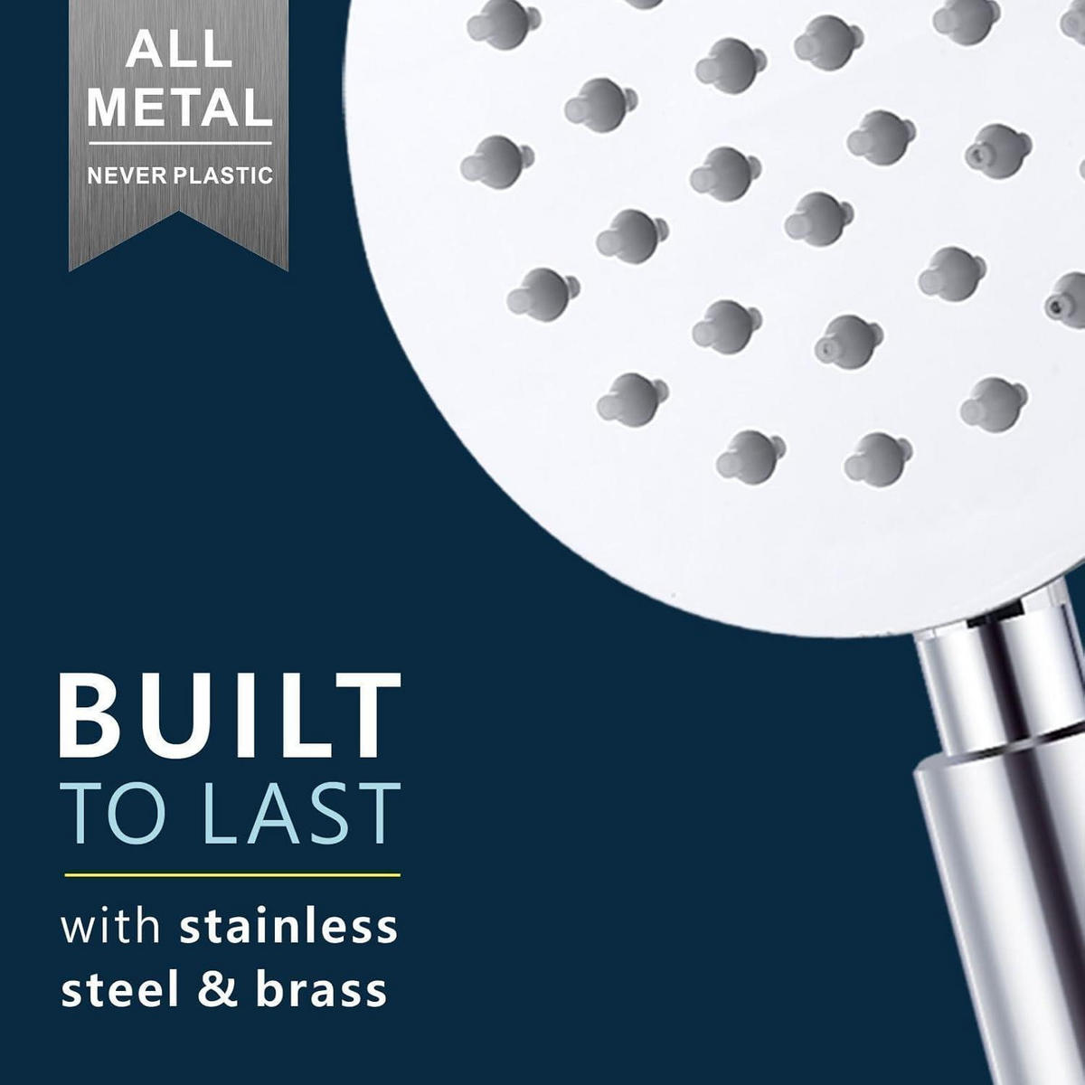 HANDBRAUSE Komplett Metall Chrom Rund - Silberfarben, Metall (8/12.7/23cm)