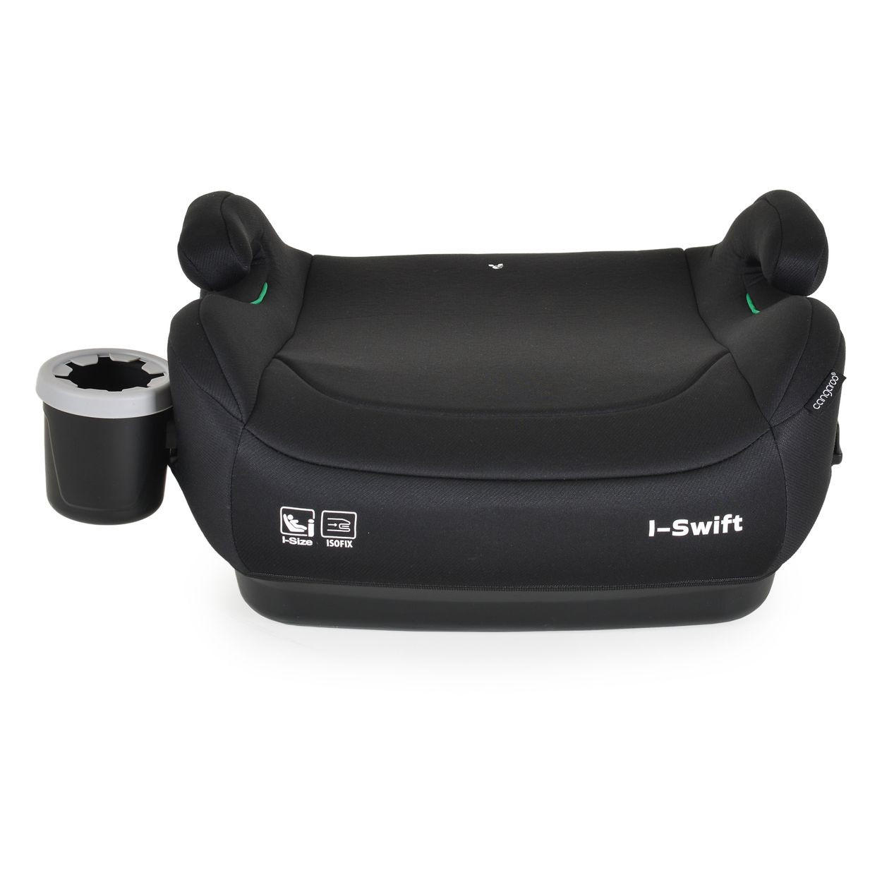 AUTOSITZERHÖHUNG i-Swift, Isofix (125-150cm) schwarz weiß Gruppe 3, Getränkehalter - Schwarz, Kunststoff (40/22/43cm) - Cangaroo