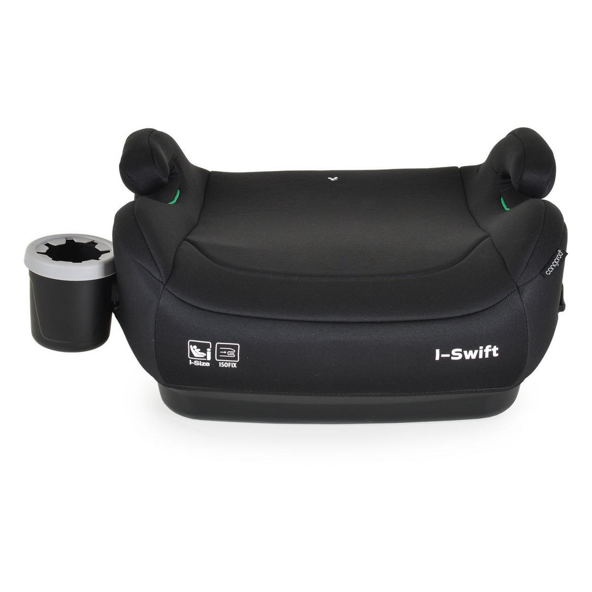 AUTOSITZERHÖHUNG i-Swift, Isofix (125-150cm) schwarz weiß Gruppe 3, Getränkehalter - Schwarz, Kunststoff (40/22/43cm) - Cangaroo