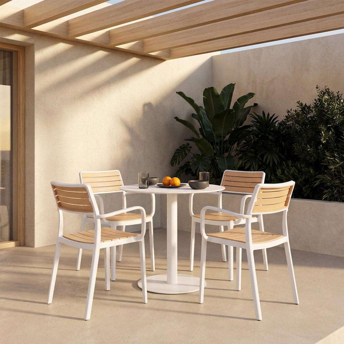 STUHL FÜR DRAUSSEN Hilda Zweifarbig 54 cm x 80 cm - Multicolor, Kunststoff (54/80/54cm) - Klast Home