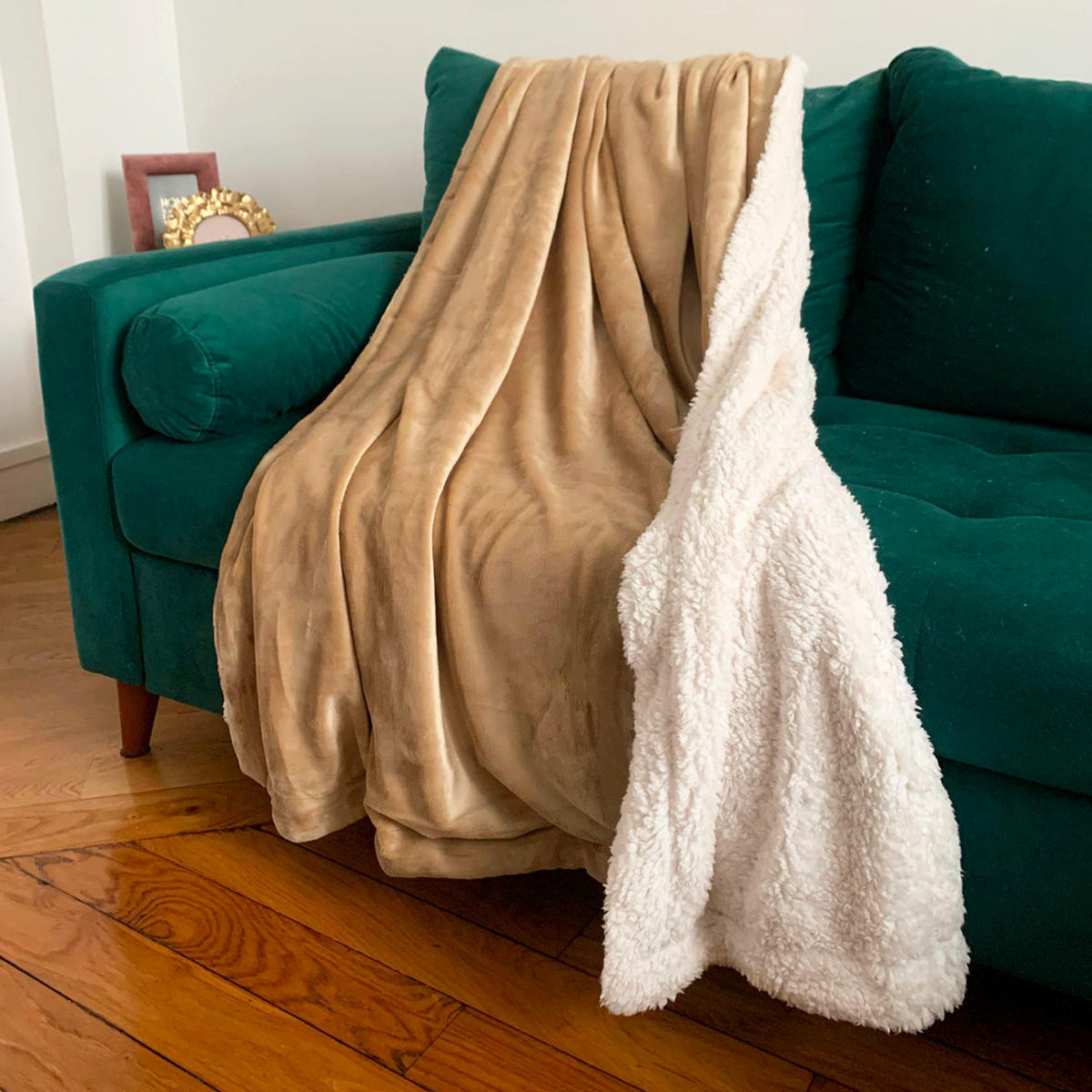 PLAID gefüttert in Schafsoptik Beige 130 x 170 - Beige, Textil (130/170cm) - LE COMPTOIR DE LA PLAGE