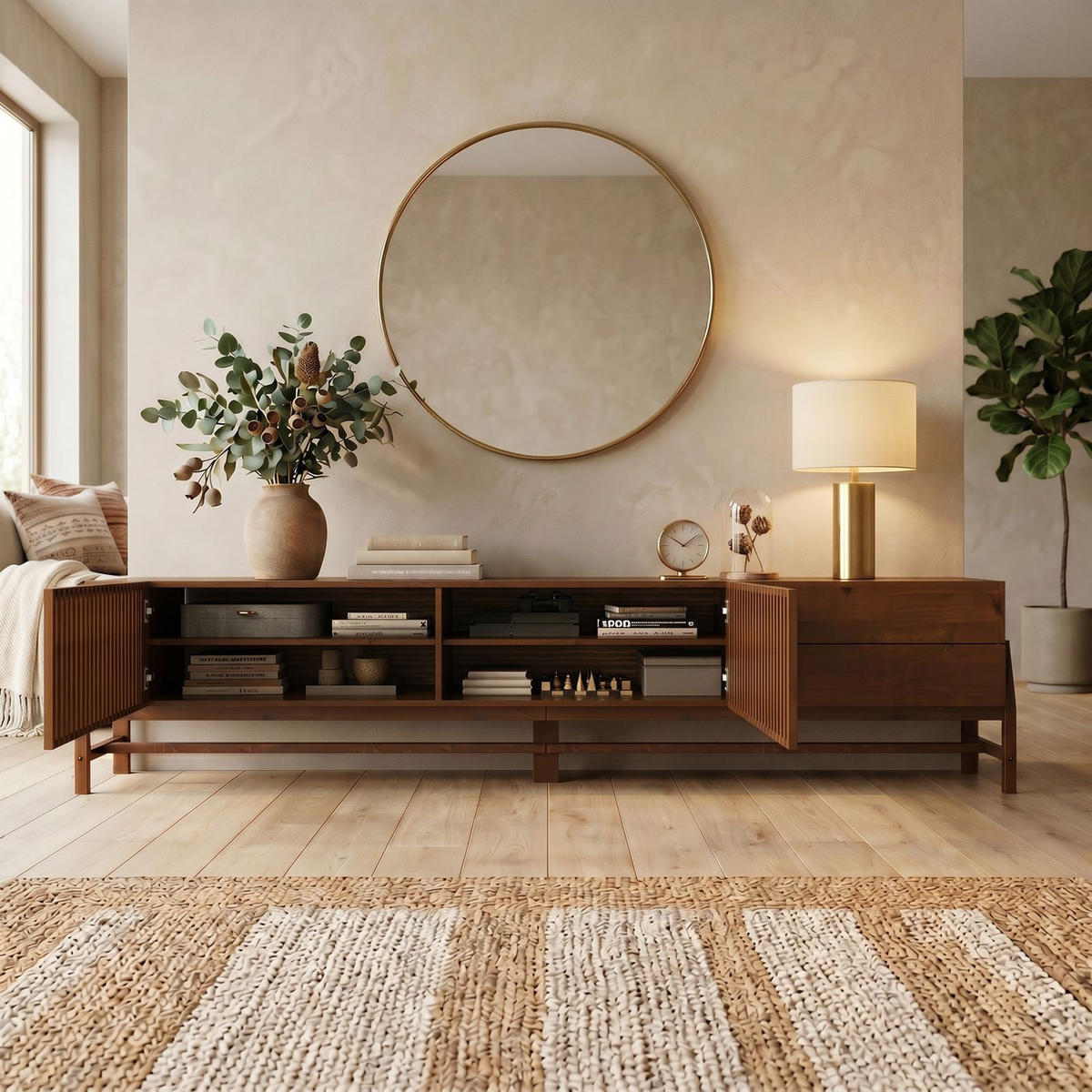 LOWBOARD ADAMO Kastanie - Kastanienfarben, Holz (225/53/41cm) - IDIMEX