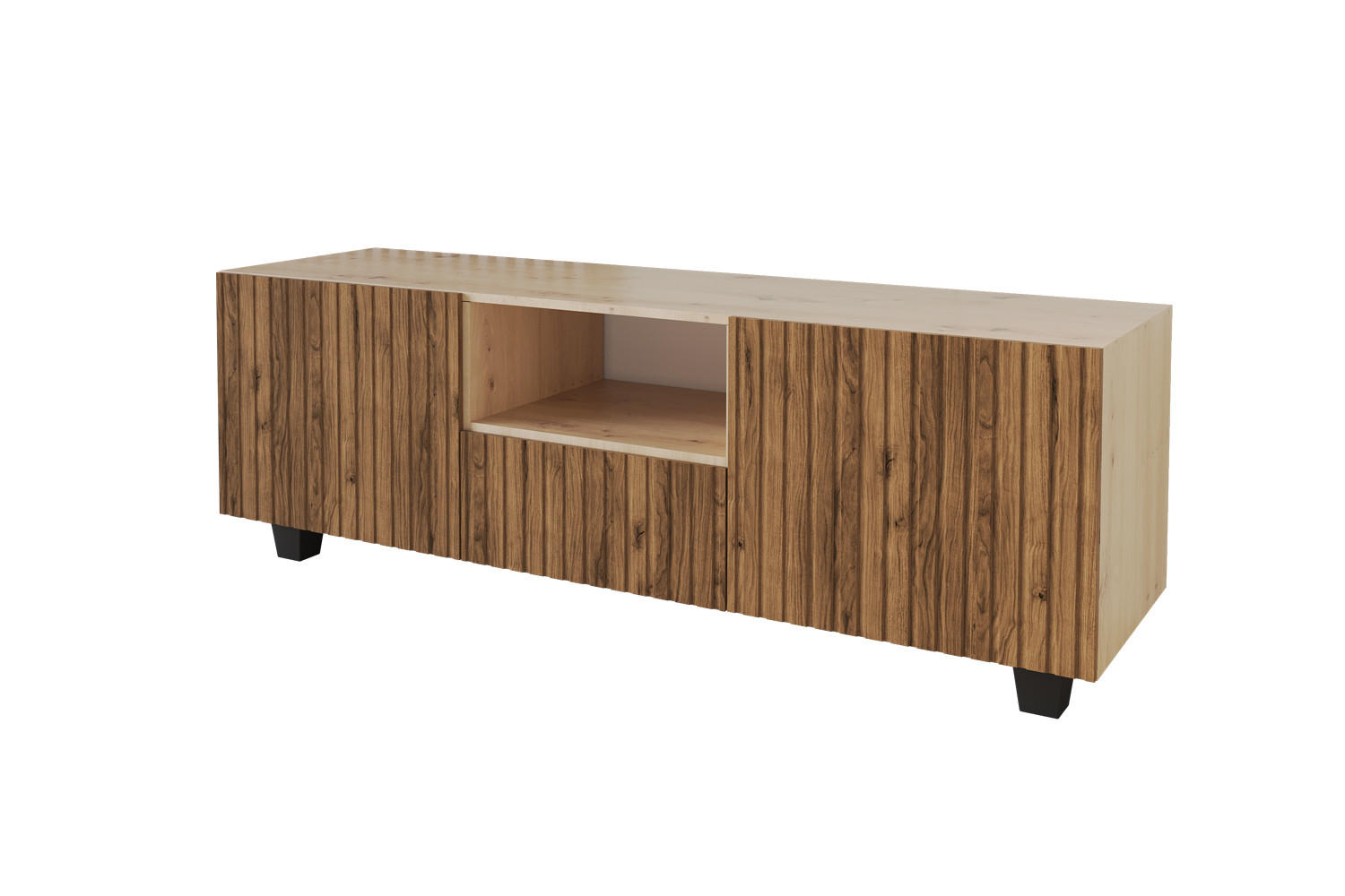 LOWBOARD KITO-S 140x50x41 cm - Artisan / Katania - Eiche Wotan/Schwarz, Holzwerkstoff (140/50/41cm) - ALTDECOR