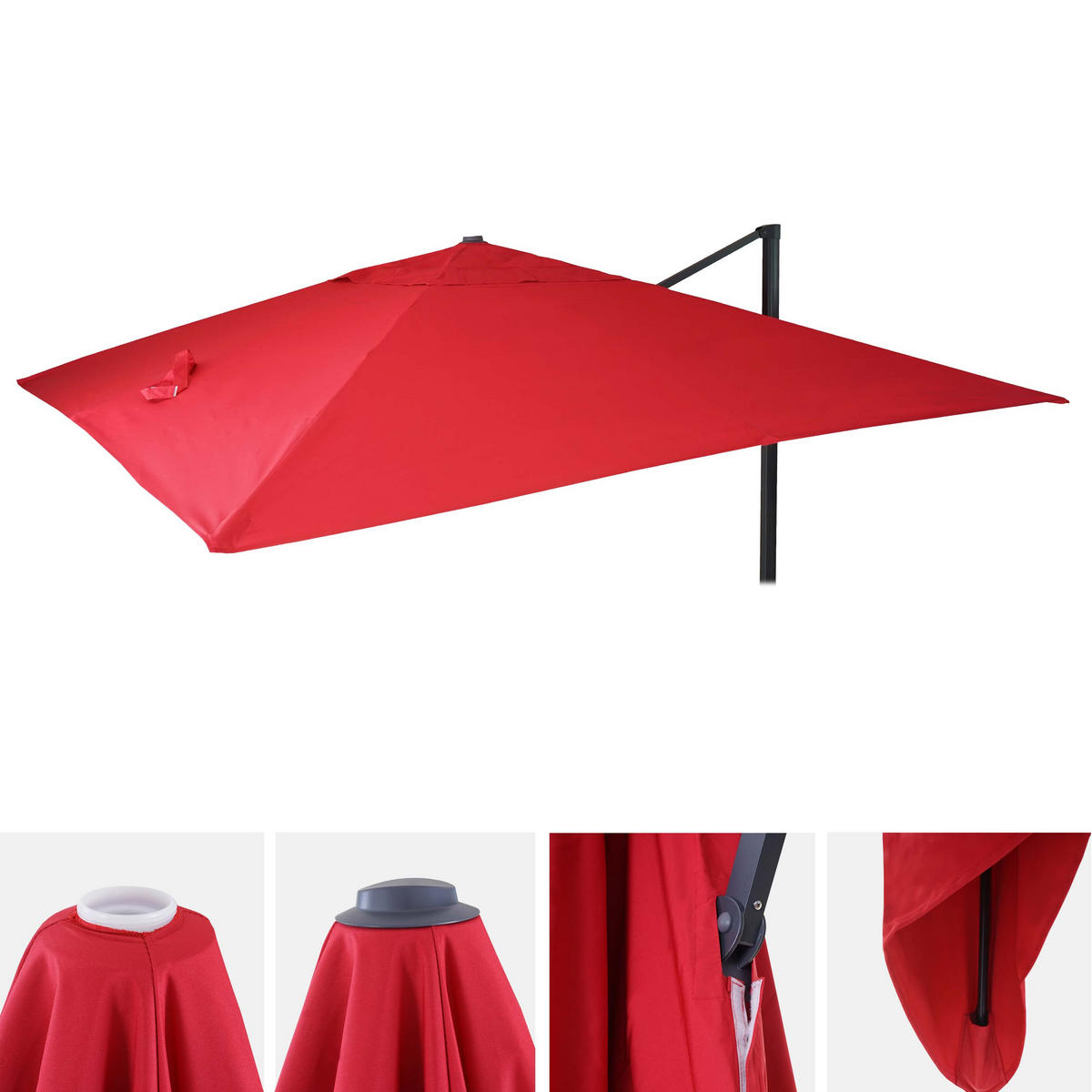 ERSATZ-BEZUG FÜR SCHIRM I Rot - Rot, Textil (295/295cm) - MCW