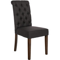 STUHL Stoff schwarz - Walnussfarben/Schwarz, Holz/Textil (45/98/63cm) - CLP