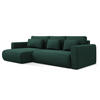ECKSOFA mit Schlaffunktion Strukturstoff Stoff Grün - Dunkelgrün/Schwarz, Kunststoff/Textil (149/278cm) - Makamii