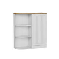 AUFBEWAHRUNGSSCHRANK in Weiß Eckschrank mit offenen Lagerschränken verstellbaren Regalen für Bad Küche , B68/T25/H76cm - Weiß, Holzwerkstoff (68/76/25cm) - STILVORA