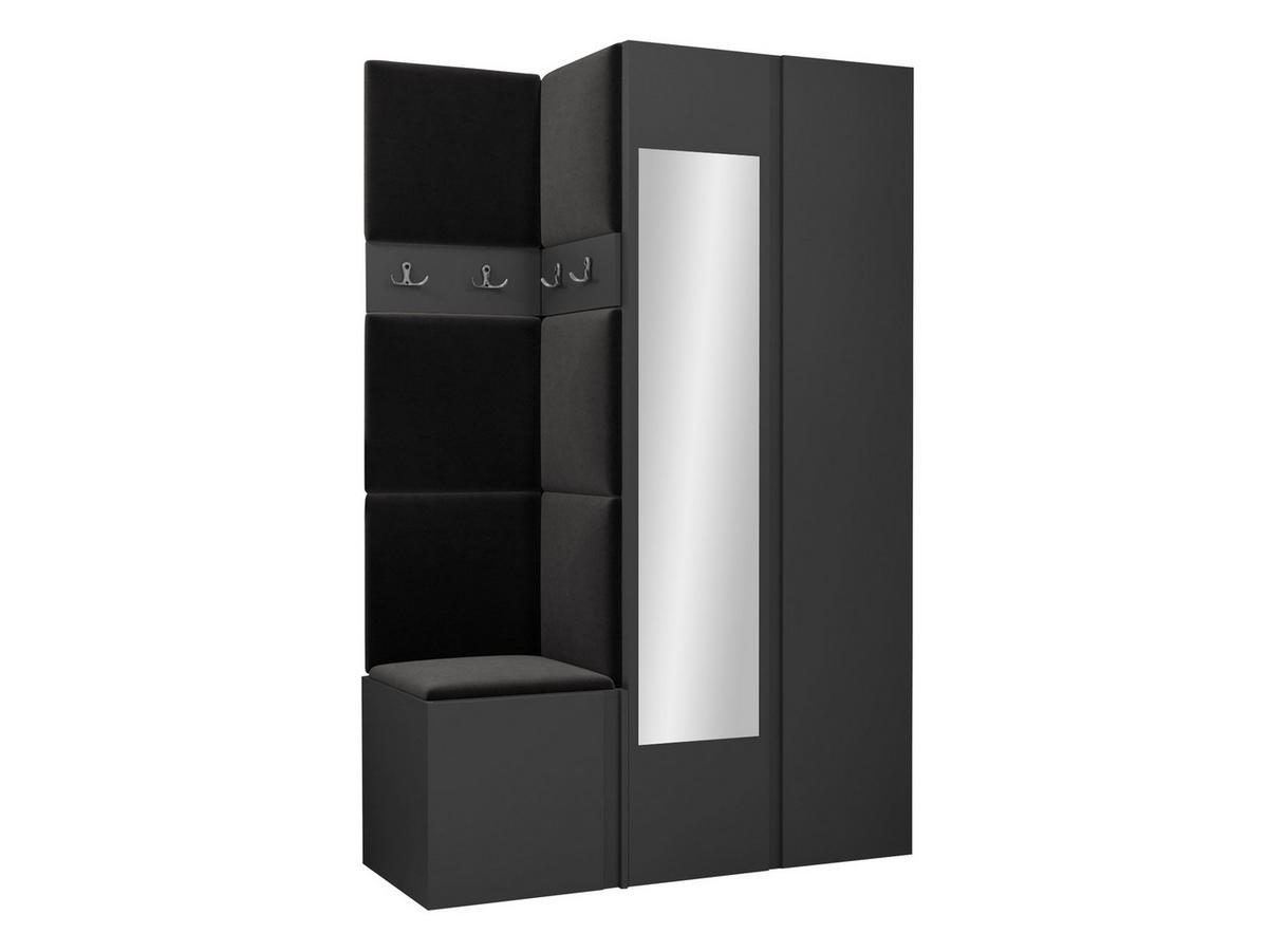 GARDEROBEN-SET Orion XXVI - Anthrazit/Graphitfarben, Holzwerkstoff/Kunststoff (116/186/46cm) - MIRJAN24