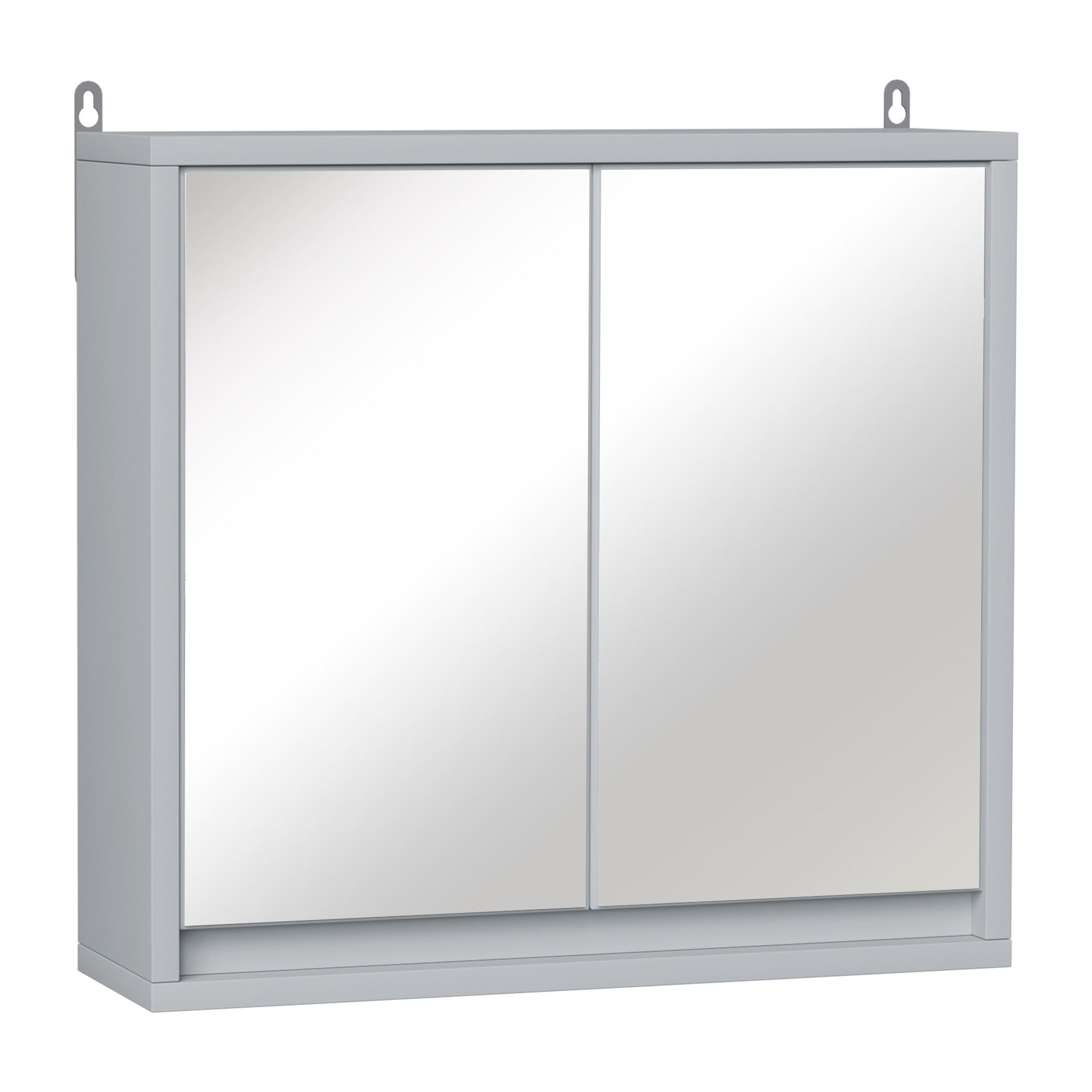 SPIEGELSCHRANK Badezimmer-Spiegelschrank mit 2 Türen, 48 x 14,5 x 45 cm ,Grau - Grau, Glas (48/45/14.5cm) - Vallsero
