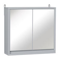 SPIEGELSCHRANK Badezimmer-Spiegelschrank mit 2 Türen, 48 x 14,5 x 45 cm ,Grau - Grau, Glas (48/45/14.5cm) - Vallsero