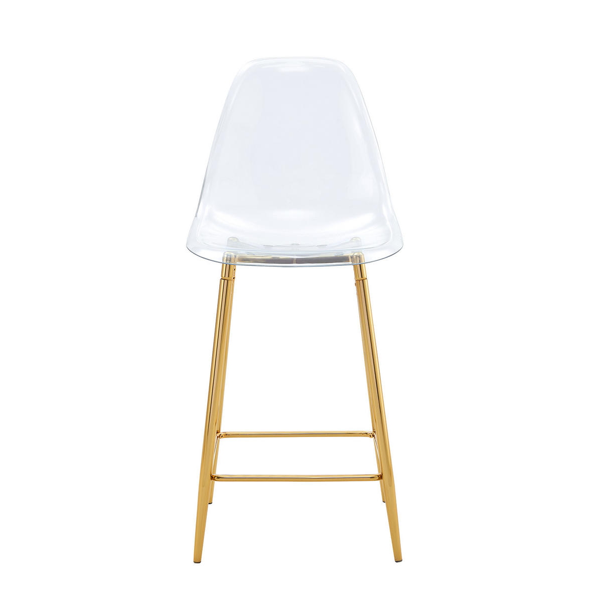 BARHOCKER DE-36582 4er Set mit transparenter Sitzschale Gold - Goldfarben, Kunststoff (45/102/51cm) - ComfortXL
