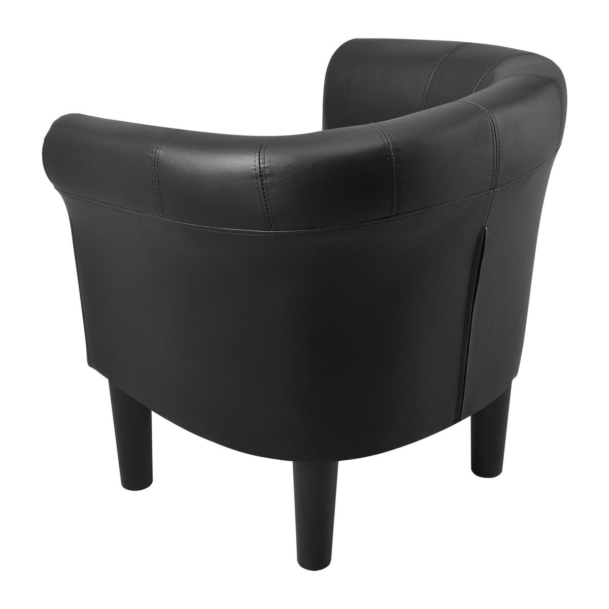 SESSEL Jelgava Kunstleder Schwarz - Schwarz, Textil (70/70/58cm) - [en.casa]