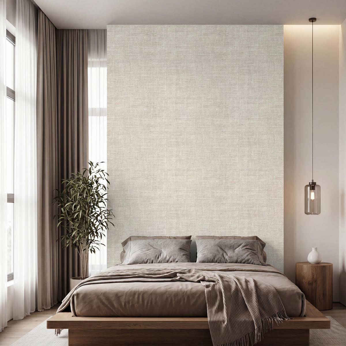 TAPETE - Leinen - Textur - Beige - 180x300 cm - Creme, Papier (180/300cm) - OnlyWow