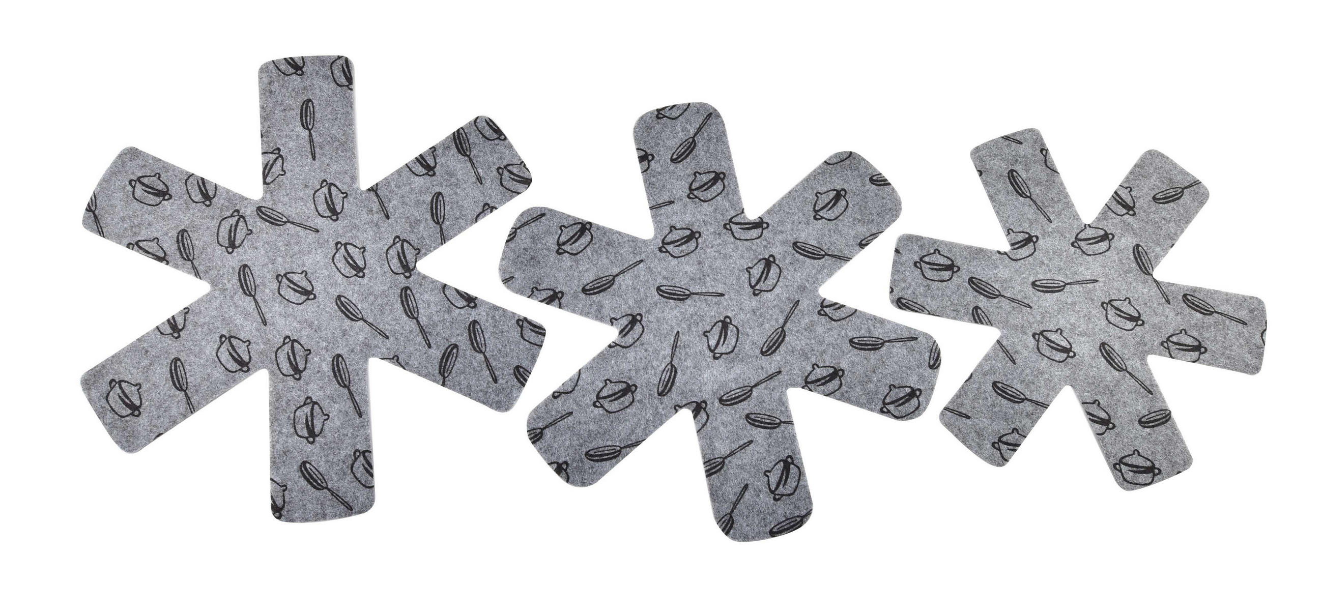 SCHUTZABSTANDSHALTER für Bratpfannen Basic Grau 35/35/1 cm Textilien - Grau, Textil (35/1/35cm) - Mondex