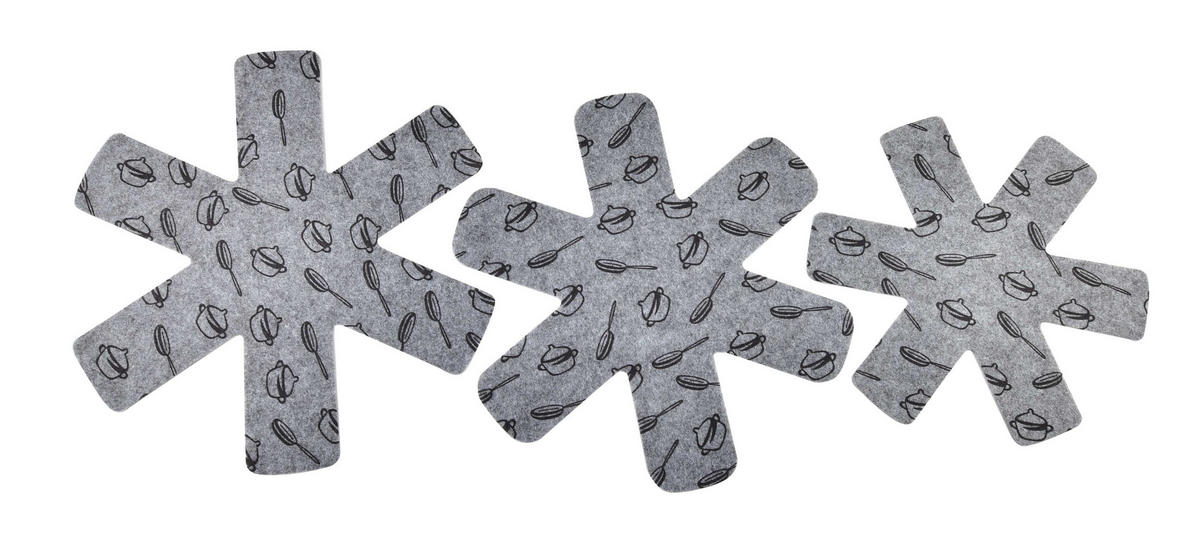 SCHUTZABSTANDSHALTER für Bratpfannen Basic Grau 35/35/1 cm Textilien - Grau, Textil (35/1/35cm) - Mondex