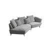 DESIGNSOFA GARBO Grau Webstoff - Schwarz/Grau, Textil/Metall (280/92/158cm) - KAWOLA