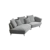 DESIGNSOFA GARBO Grau Webstoff - Schwarz/Grau, Textil/Metall (280/92/158cm) - KAWOLA