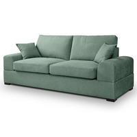 SOFA petrol Strukturstoff, Couch 3-Sitzer 221 cm mit Premium Kaltschaum - Petrol/Schwarz, Holz/Textil (221/90/93cm) - Inn.Furn