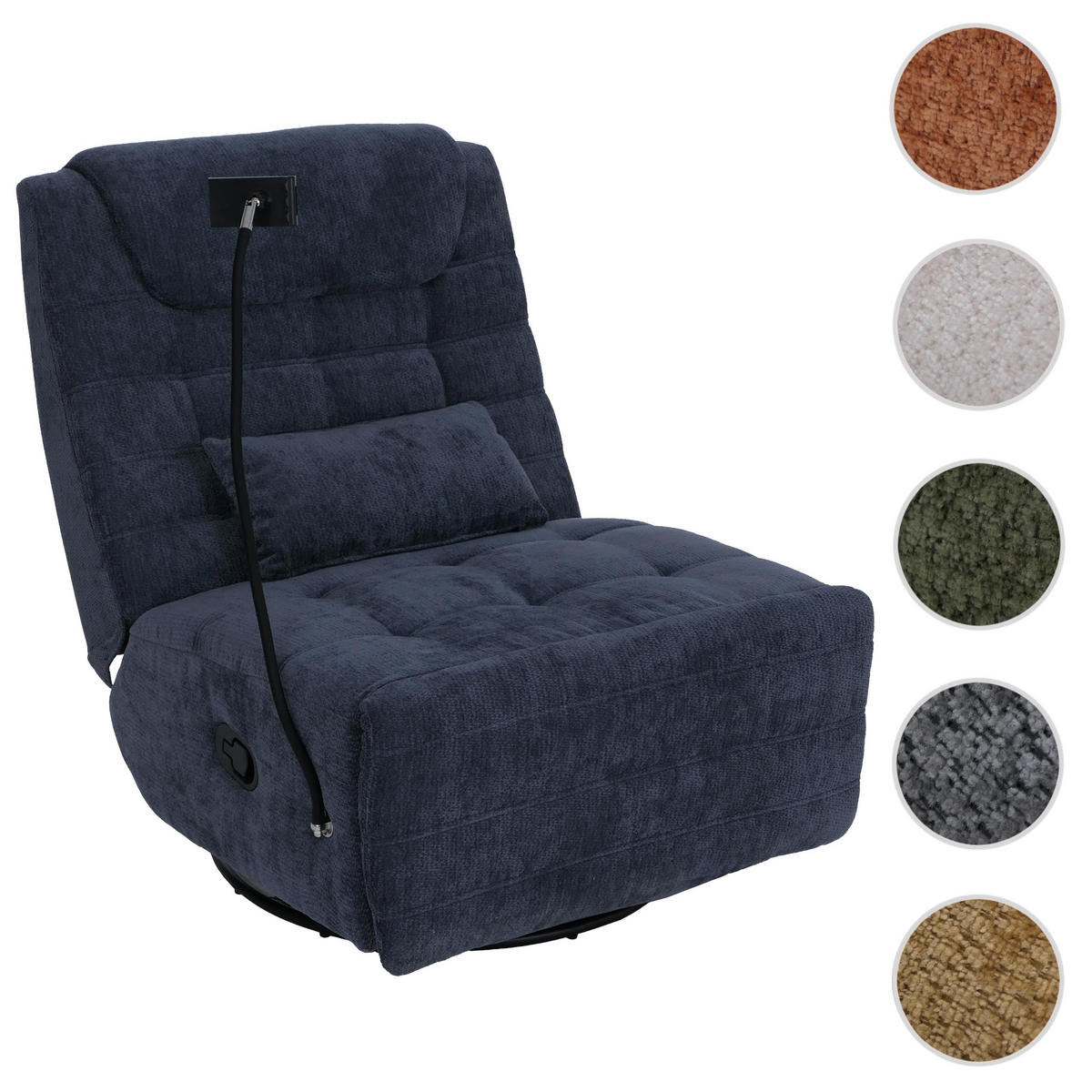 RELAXSESSEL Blau - Blau, Textil (82/96/163cm) - MCW