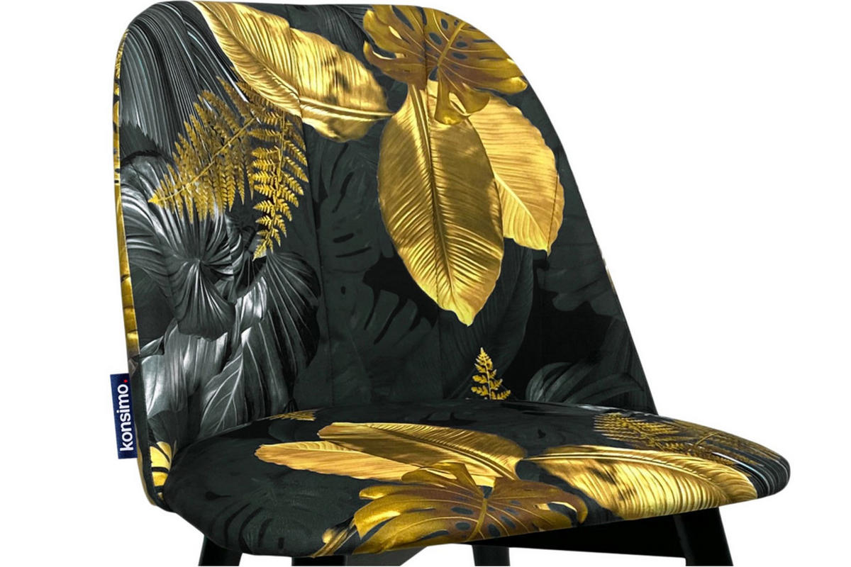 ESSZIMMERSTÜHLE BAKERI (2er-Set), schwarz / gold - Goldfarben/Schwarz, Holz/Buchenholz (48/86/44cm) - KONSIMO®