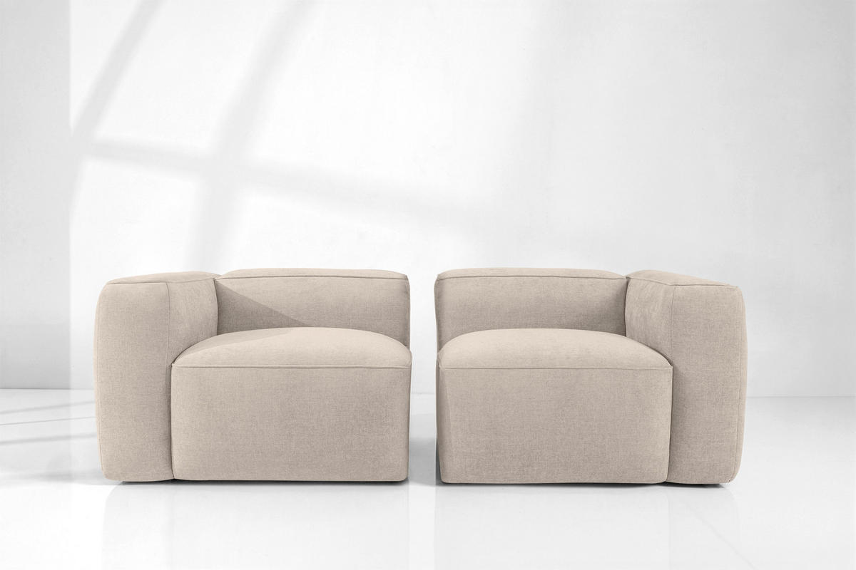 2-SITZER SOFA FUBBO, Cremig - Creme, Holz/Holzwerkstoff (210/73/96cm) - KONSIMO®
