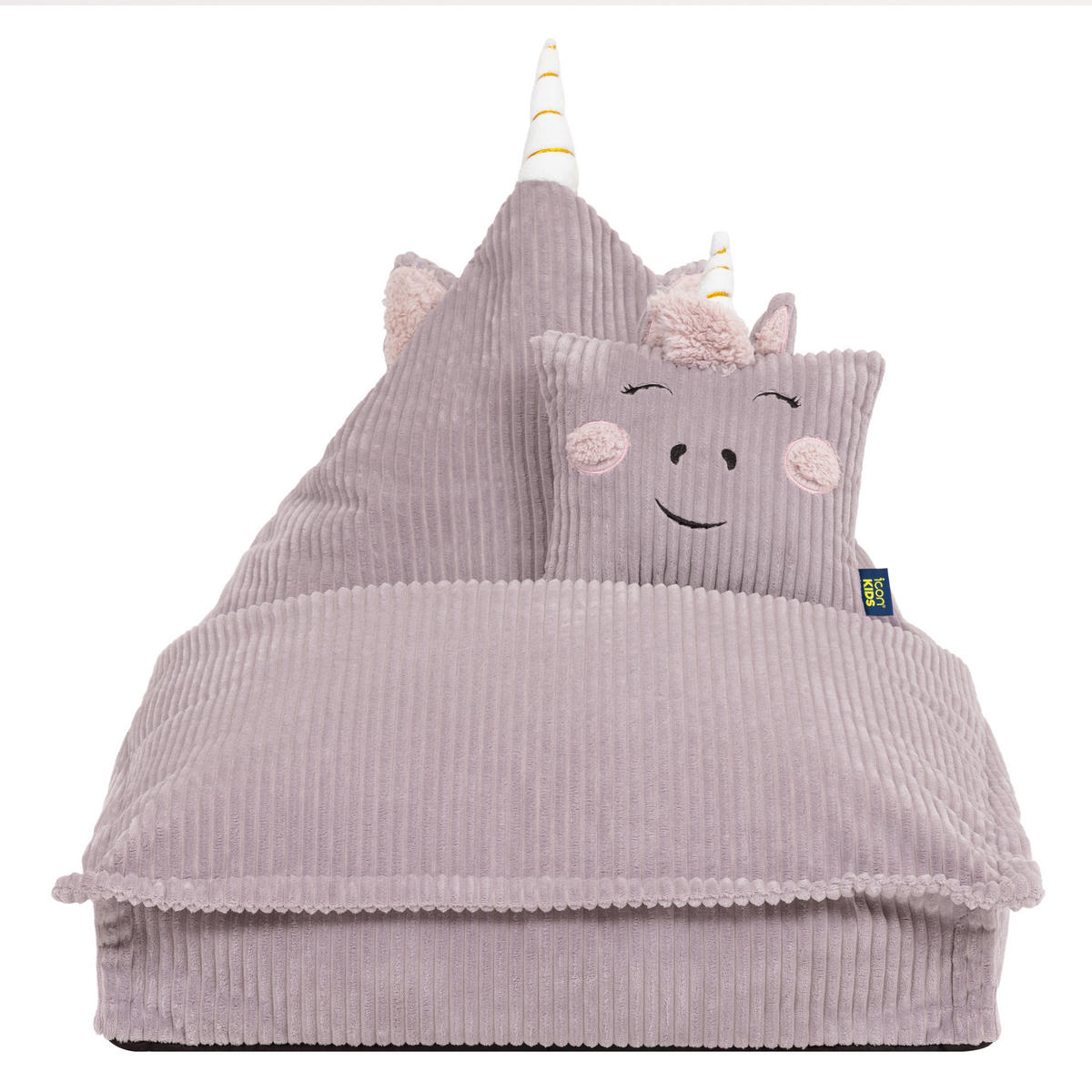 KINDERSITZSACK mit Kissen Einhorn Cord - Flieder, Textil (72/66/102cm) - icon