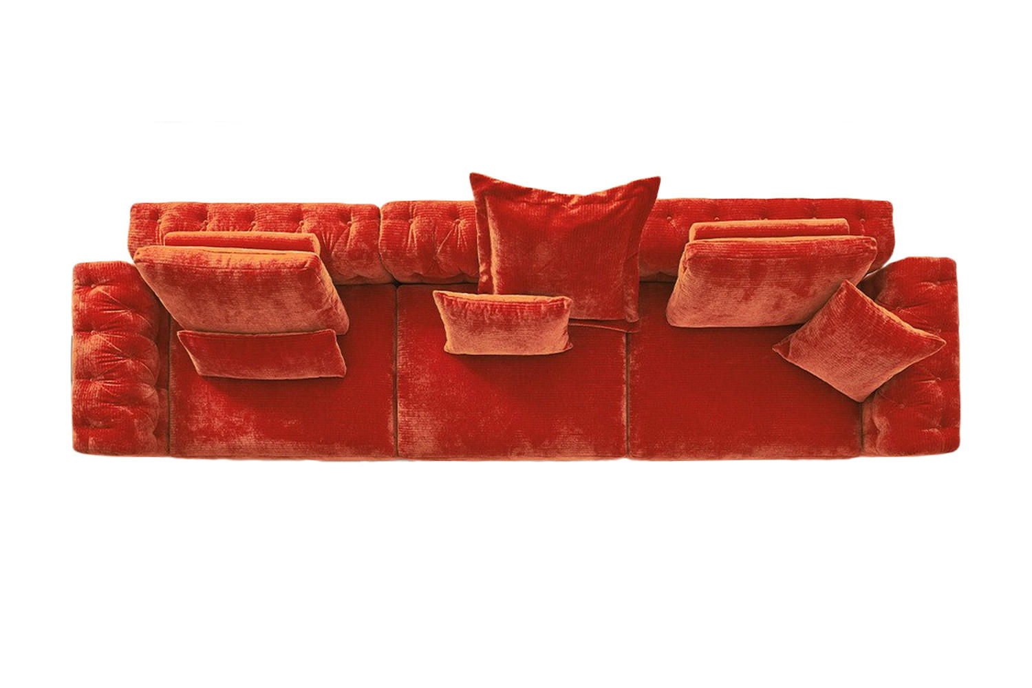 MODULSOFA SEPHI Rot Cord - Rot/Schwarz, Kunststoff/Textil (375/62/109cm) - KAWOLA