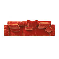MODULSOFA SEPHI Rot Cord - Rot/Schwarz, Kunststoff/Textil (375/62/109cm) - KAWOLA